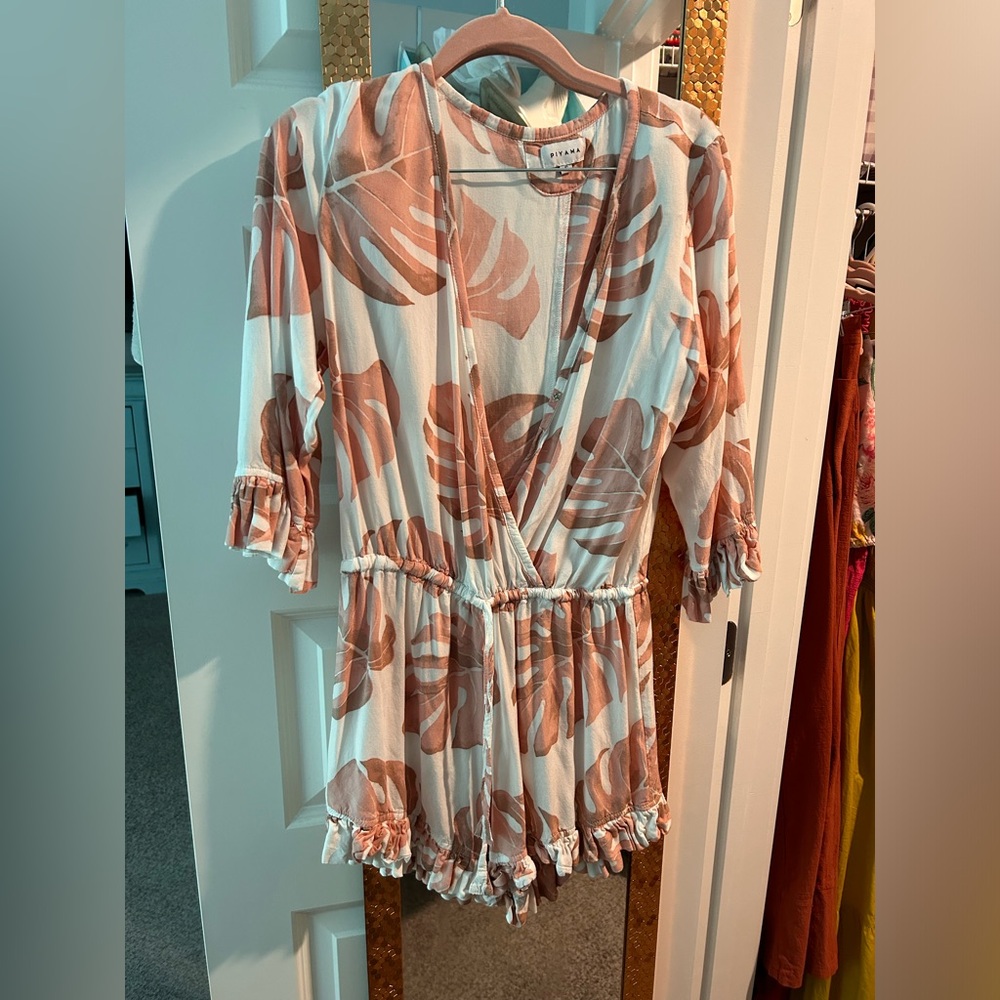Piyama floral palm romper